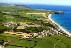 Aerial view of Aberdaron, looking south-west